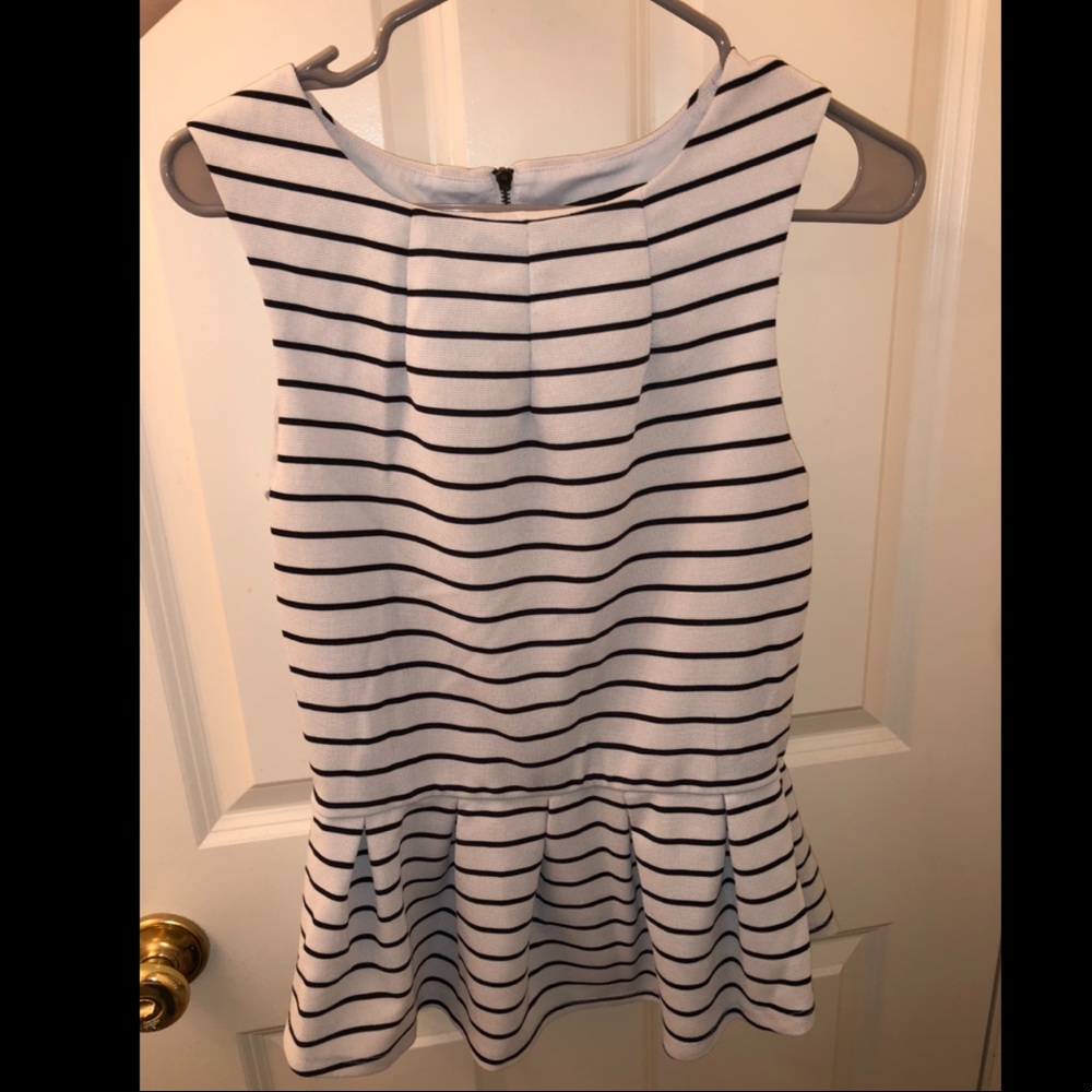 Cute stripe fit and flare tank